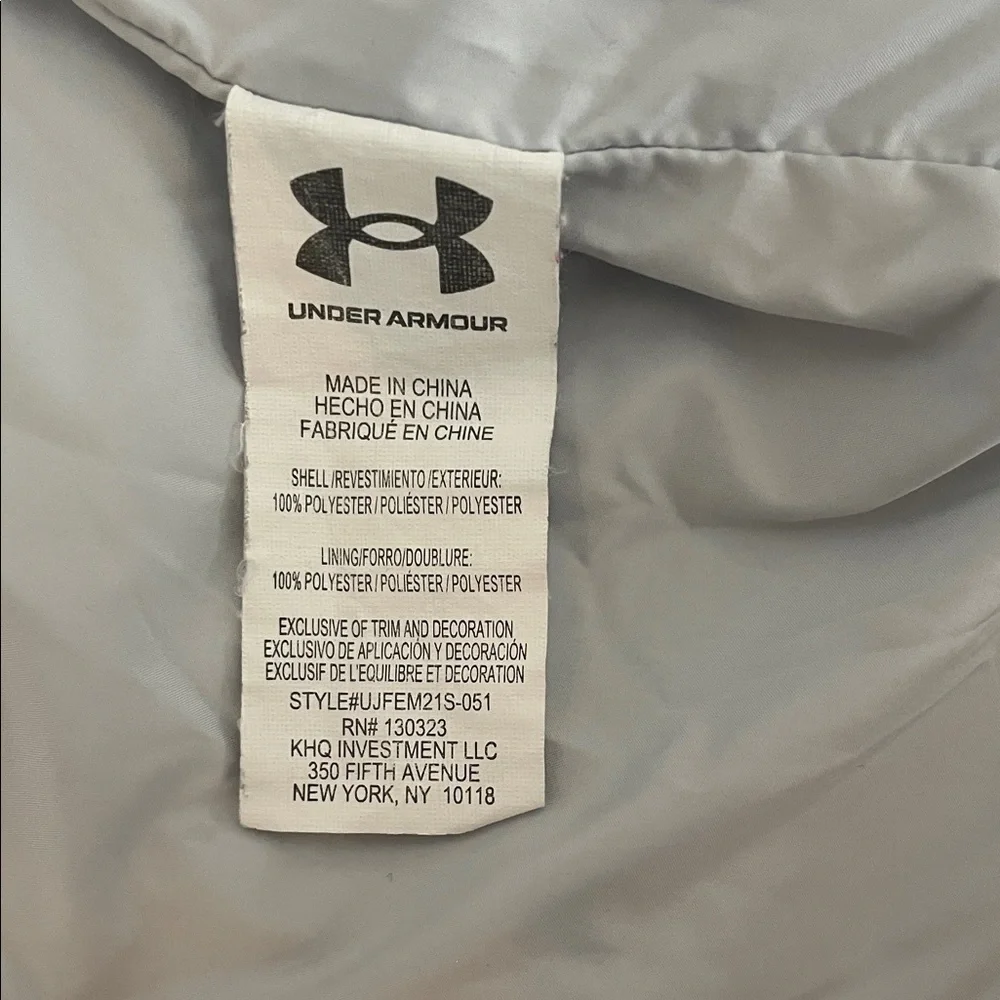 Girl’s Under Armour Light Gray Faux Fur Hooded Jacket